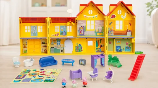 Gran Casa Familiar de Peppa Pig con accesorios y figuras para jugar desde los 3 años