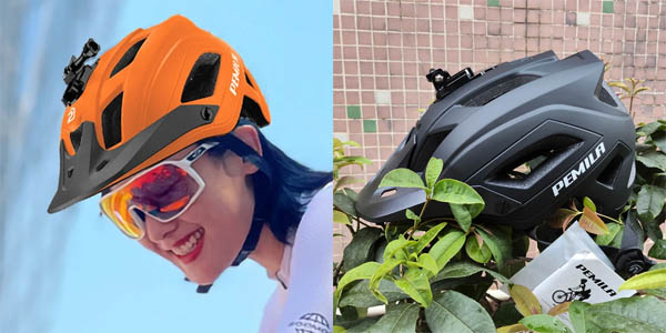 Casco de bicicleta PEMILA para adulto con soporte para cámara deportiva