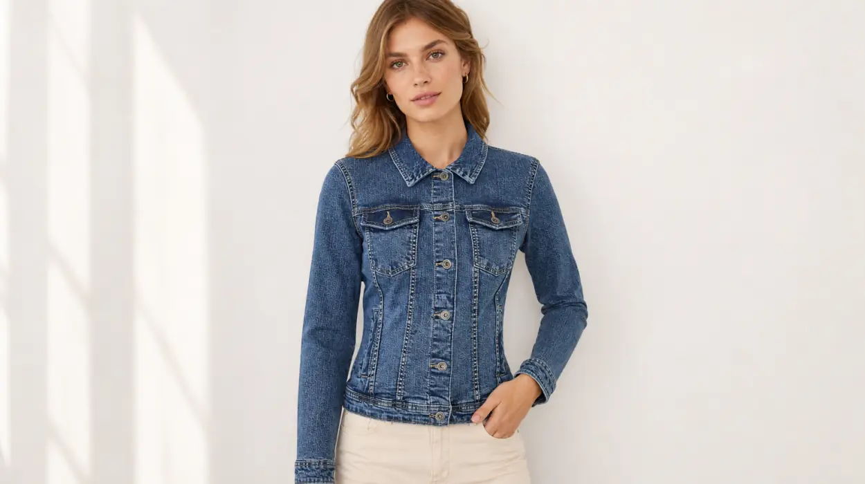 Cazadora vaquera ONLY ONLTIA de manga larga y cuello camisero