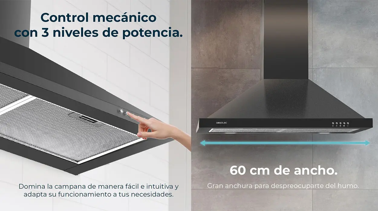 Campana extractora Cecotec Bolero Flux PM 604300 Black C barata 