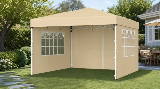 Cenador Songmics de 3x3 m plegable con paneles laterales