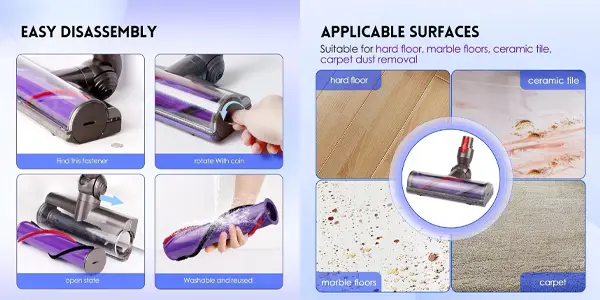 Cepillo motorizado de repuesto para Dyson