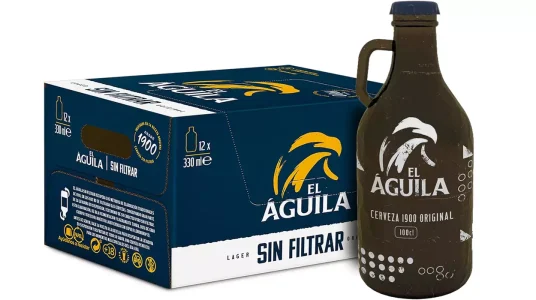 Pack de cervezas Águila Sin Filtrar: 12 botellas de 33 cl y una botella vintage de 94 cl