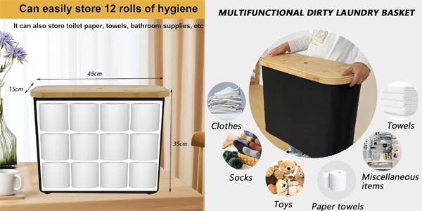 cesta de almacenamiento para papel higiénico con tapa oferta