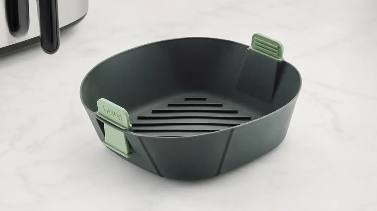 Cesta Lékué L de silicona para freidora de aire con asas flexibles