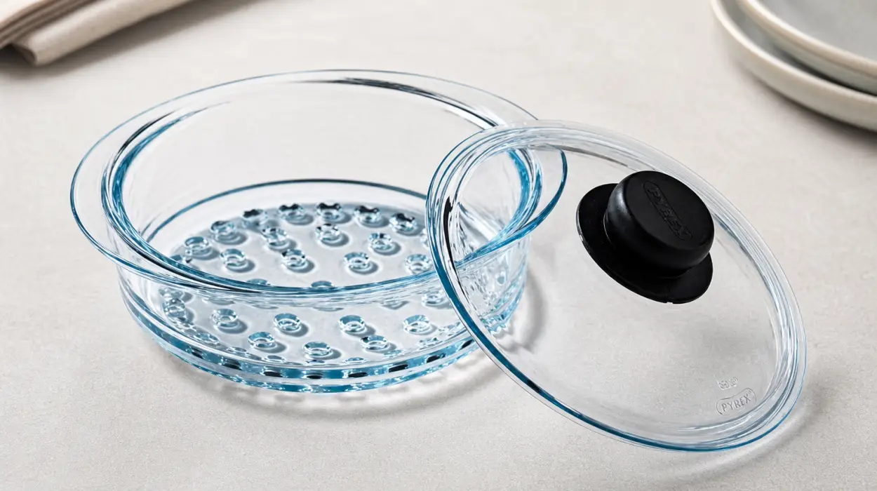 Cesta de vapor Pyrex con tapa de vidrio de 20 cm