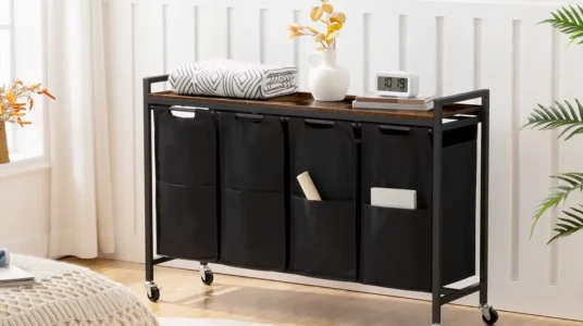 Cesto para ropa HOOBRO con 4 compartimentos