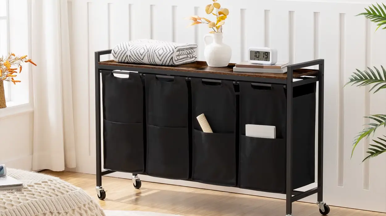 Cesto para ropa HOOBRO con 4 compartimentos