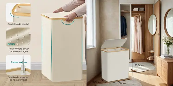 Cesto de ropa sucia SONGMICS de 65l