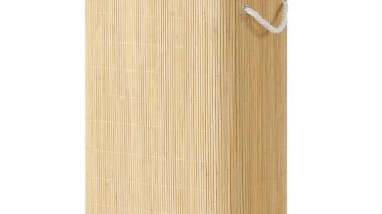 Cesto para ropa de bambú Songmics 90 L con tapa y asas
