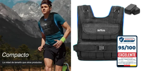 Chaleco lastrado ajustable DH FitLife de 20 kilos