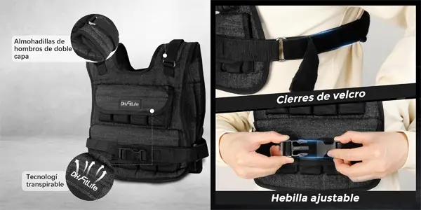 Chaleco lastrado DH FitLife ajustable