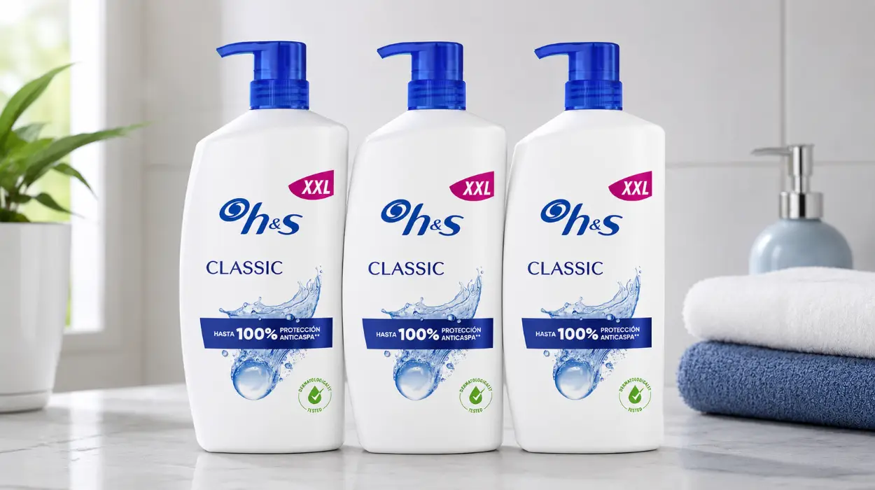 Pack x3 Champú anticaspa H&S Classic con dispensador de 1L
