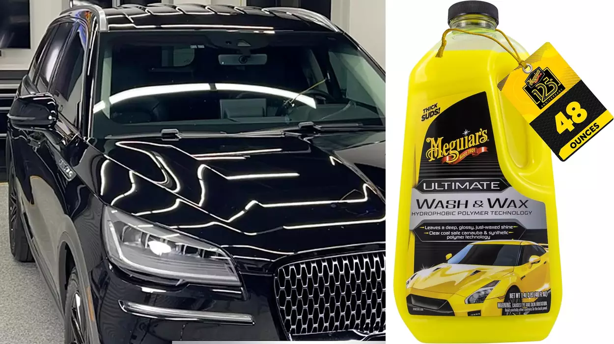 Elimina suciedad y da brillo en un solo paso. Champú Meguiar's con cera para coches relucientes