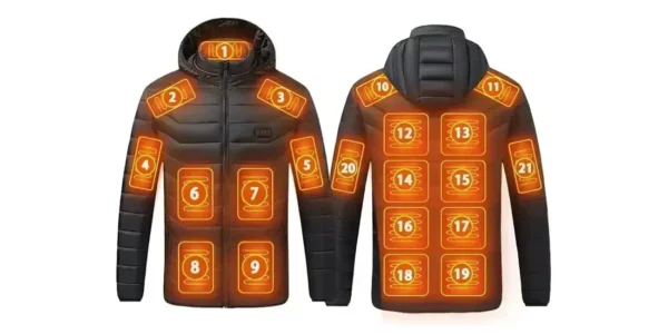 Chaqueta calefactable de 21 zonas con puerto USB