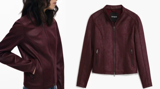 chaqueta biker de ante Desigual para mujer