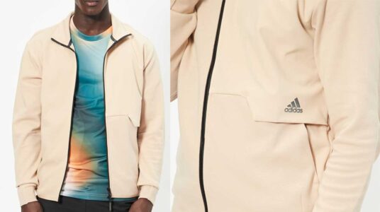 Chaqueta de chándal Adidas color beige barata