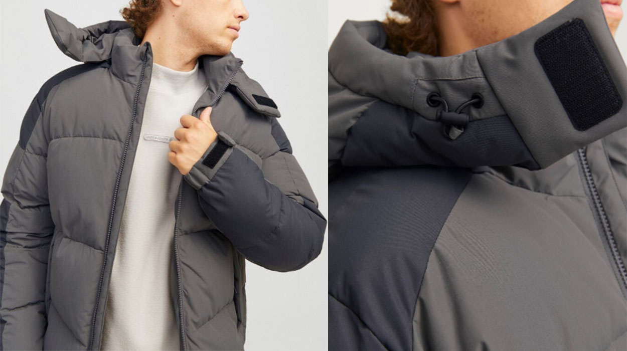 Chaqueta corta acolchada Jack & Jones Jcoaero gris para hombre barata