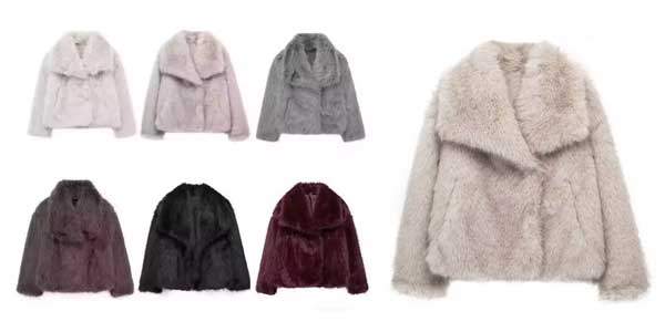 Chaqueta corta pelo sintético Trafza mujer oferta