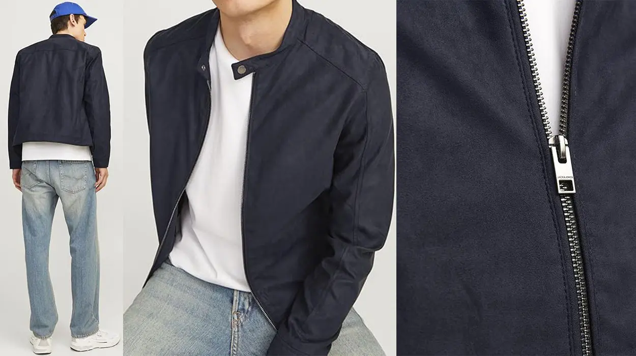 Chaqueta de gamuza sintética Jack & Jones para hombre barata