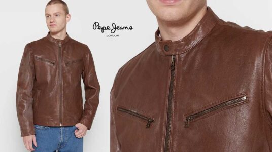 Chaqueta de piel Pepe Jeans Peter barata