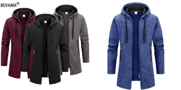 Chaqueta polar BEVAMA con cremallera y capucha