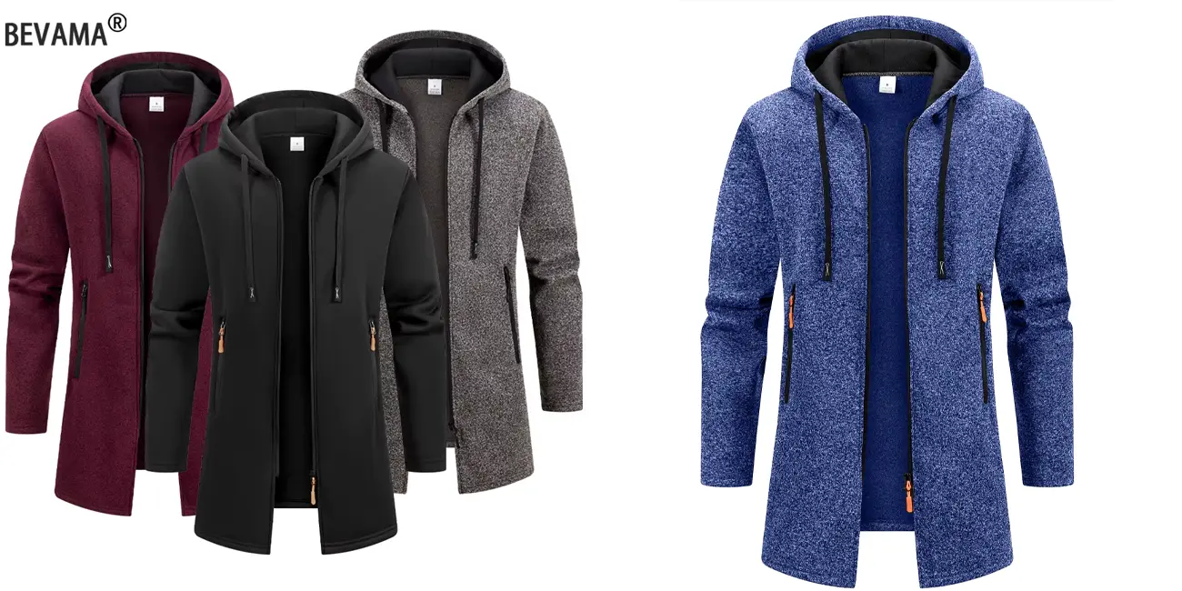 Chaqueta polar BEVAMA con cremallera y capucha