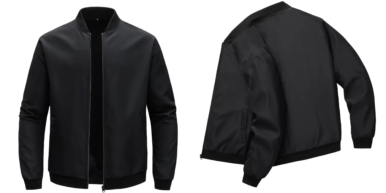 Chaqueta tipo bomber con cuello de béisbol