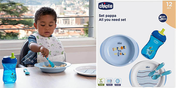 Chicco vajilla silicona bebé oferta