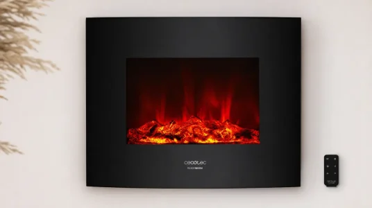 Chimenea eléctrica Cecotec Ready Warm 2600 Curved Flames de 2000 W con mando a distancia
