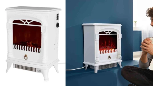 chimenea eléctrica con efecto leña lidl