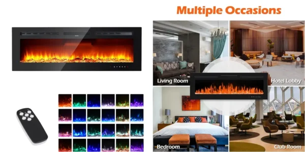 Chimenea eléctrica Adoolla montada en la pared