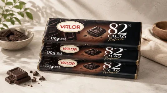 Chocolate negro Valor con 82% de cacao, blend de cacaos y tableta de 170 g