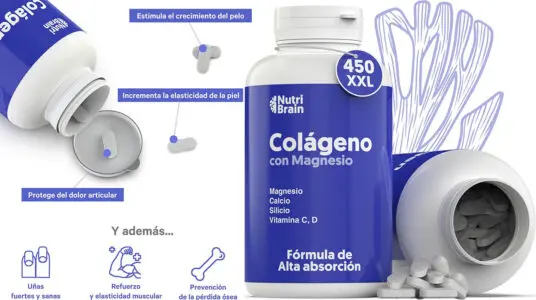 Colágeno hidrolizado con magnesio Nutribrain de 450 cápsulas barato