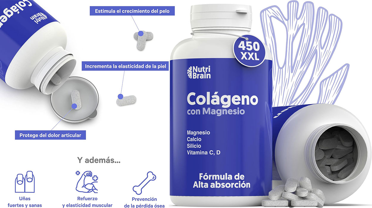 Chollo Colágeno hidrolizado con magnesio Nutribrain de 450 cápsulas