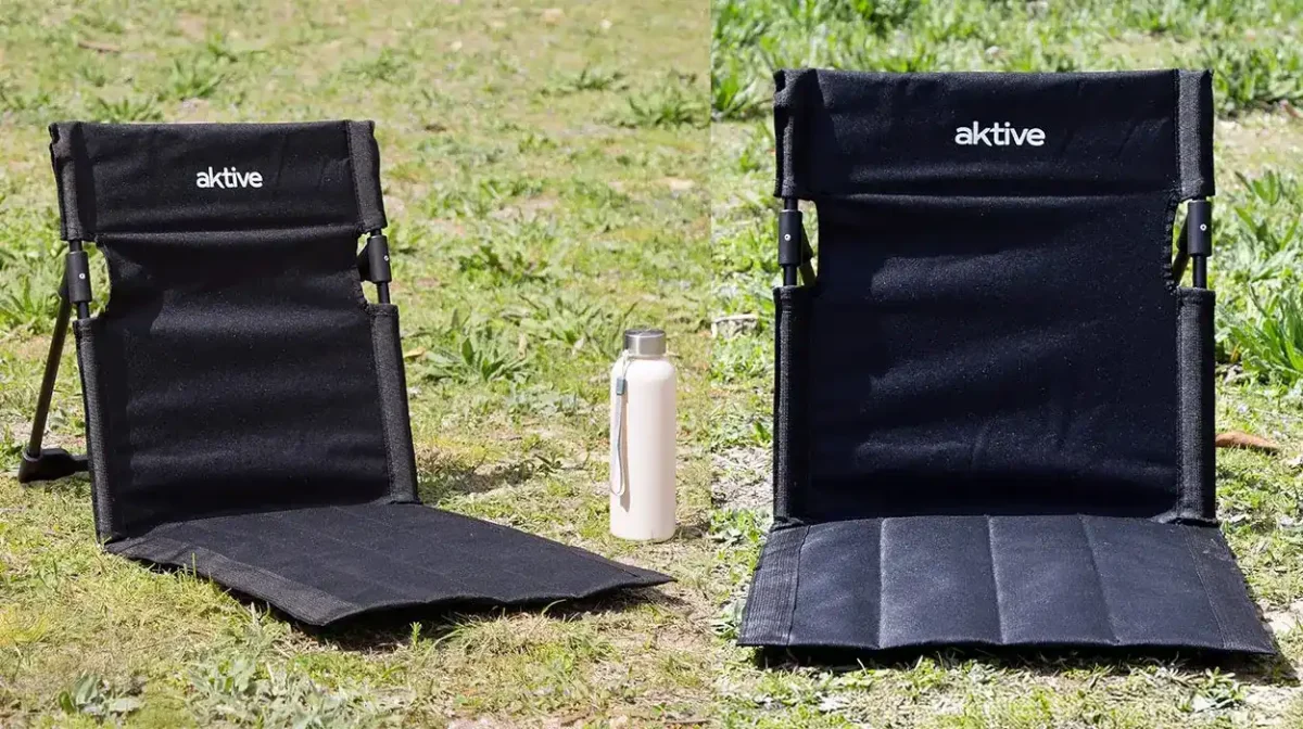 Silla plegable de suelo Aktive con respaldo ajustable y funda