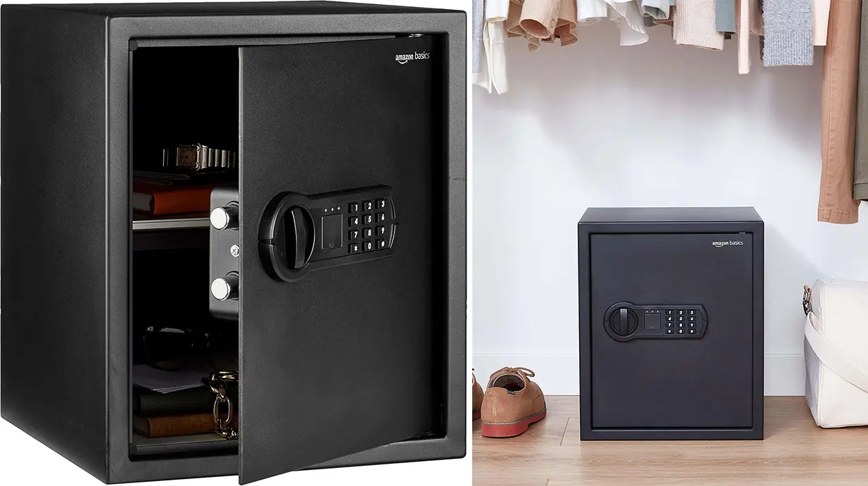 Chollo Caja fuerte electrónica Amazon Basics de 43 litros