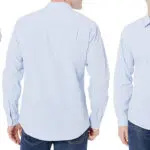 Camisa de popelina azul Amazon Essentials de manga larga para hombre