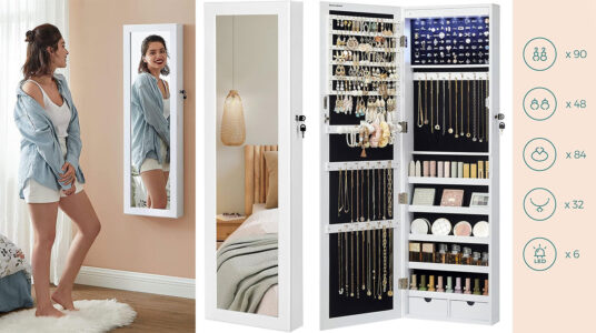 Chollo Armario joyero de pared Songmics con espejo