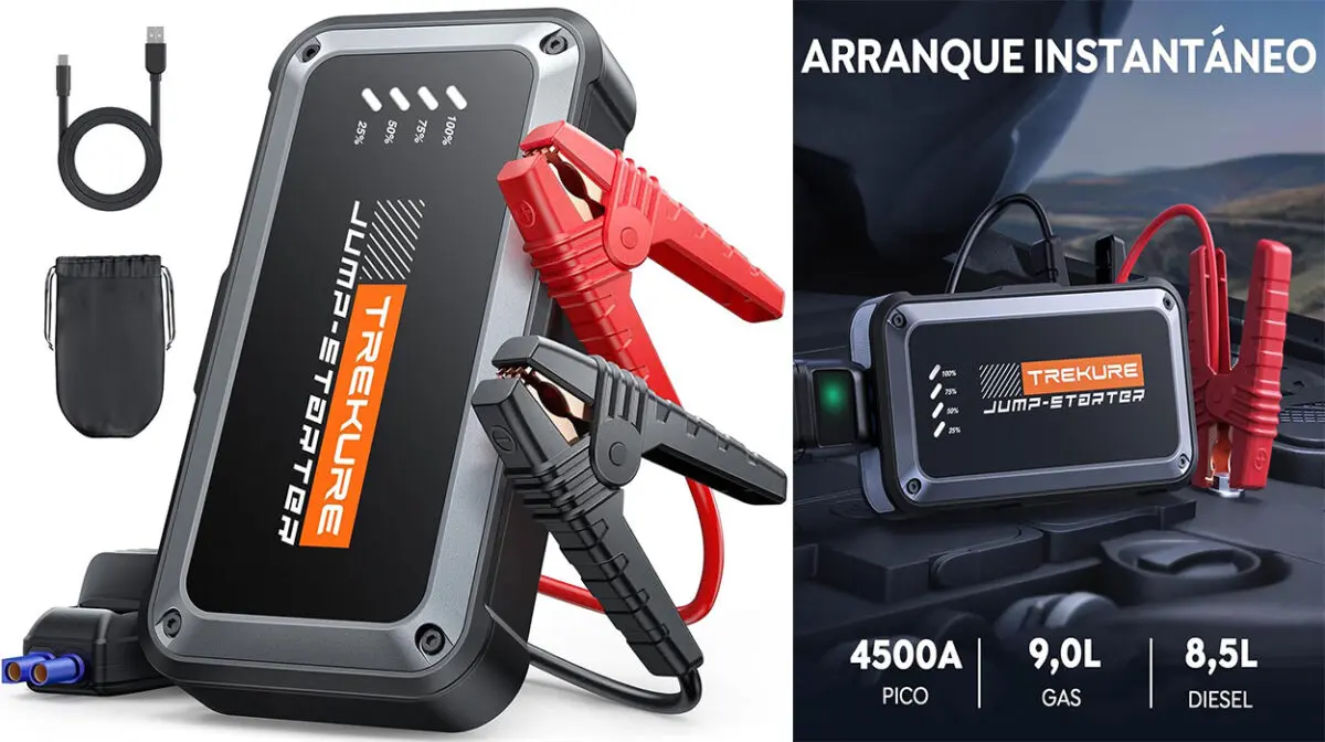 Arrancador de baterías de coche Trekure TK10 de 4.500 A