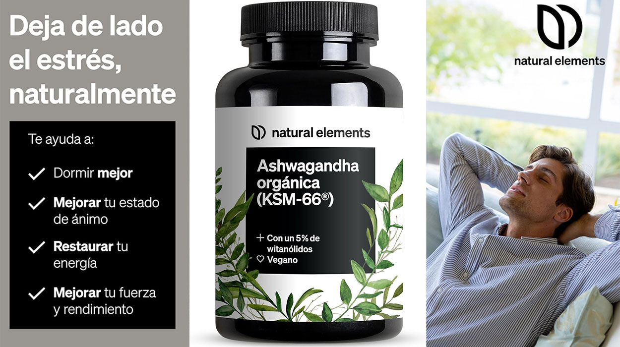 Chollo Ashwagandha ecológica Natural Elements de 180 cápsulas