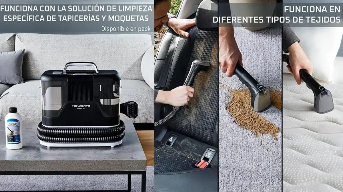 Aspirador de tapicerías multiuso Rowenta Clean It con fregado