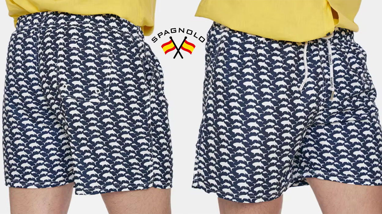 Chollo Bermudas Spagnolo con estampado de tiburones para hombre