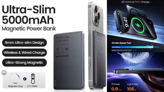 Chollo Batería portátil magnética slim MOVESPEED S05 de 5.000 mAh