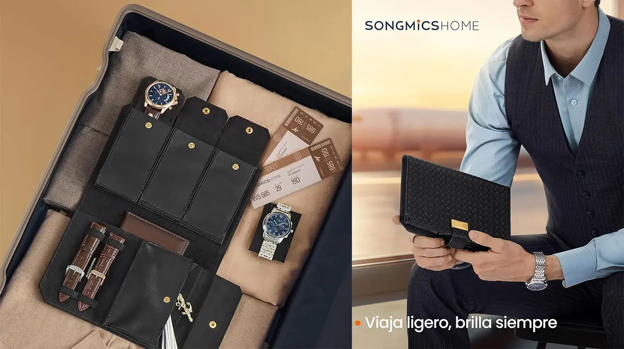 Chollo Bolsa Songmics Home Ronne para 3 relojes 