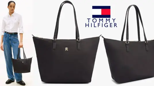 Bolso tote Tommy Hilfiger Poppy para mujer negro