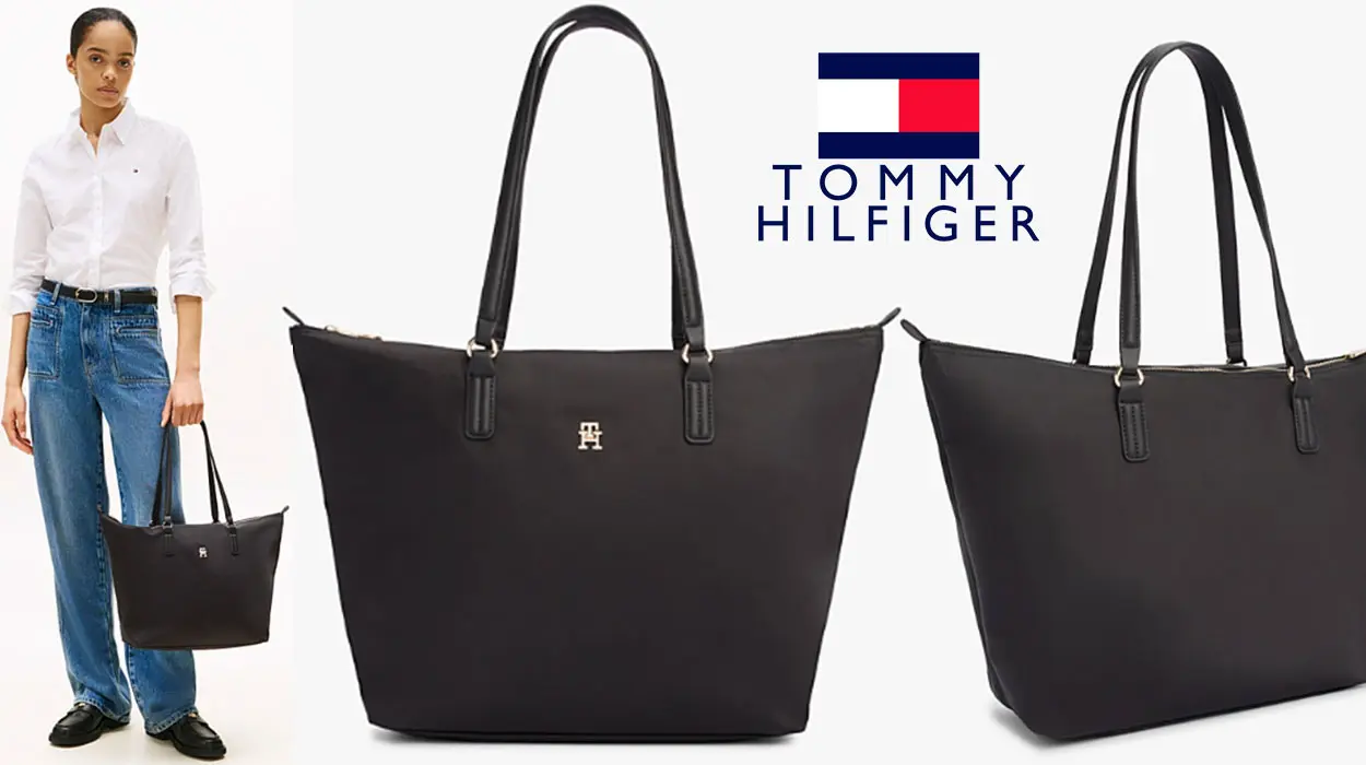 Bolso tote Tommy Hilfiger Poppy para mujer negro
