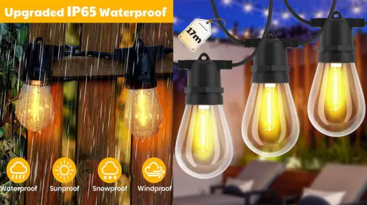 Cadena de luces LED de exterior Velway de 17 metros