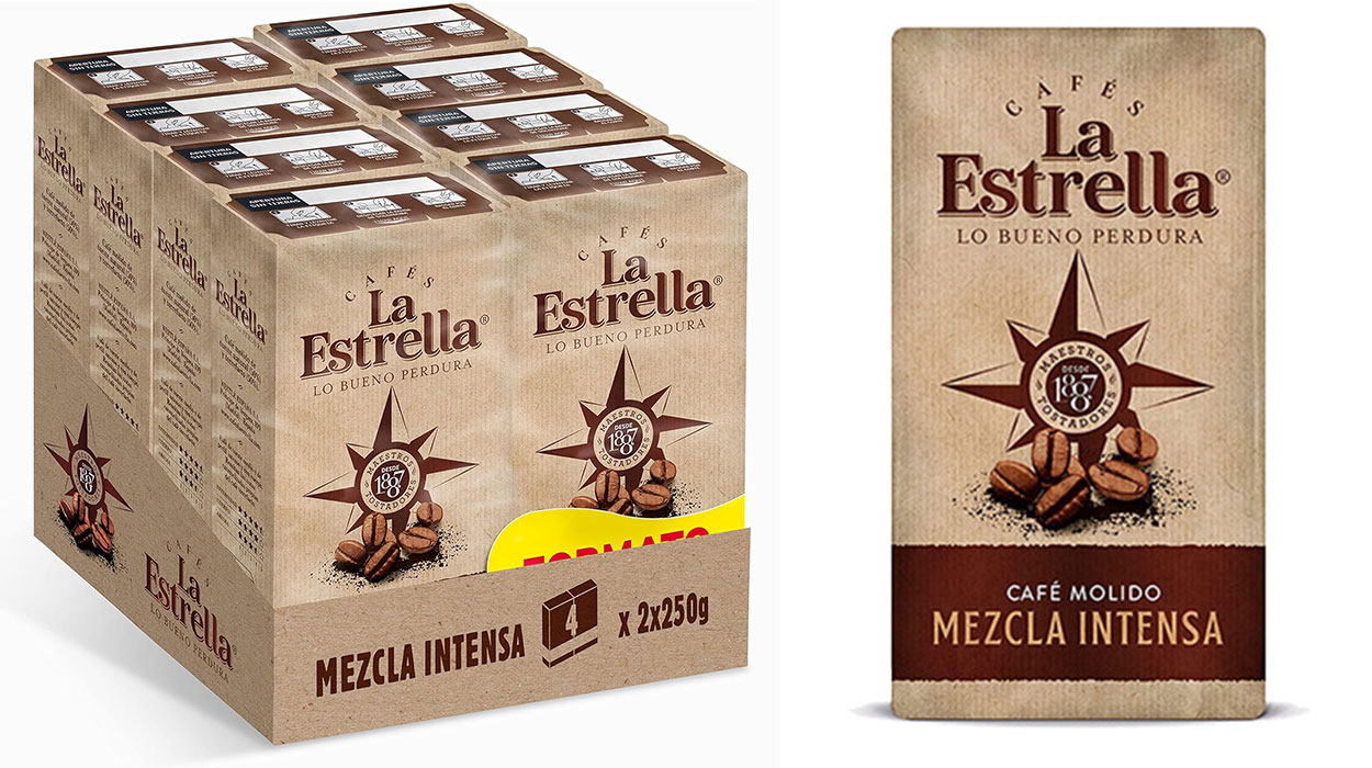 Chollo Pack de Café molido La Estrella de tueste natural y torrefacto de 250 g