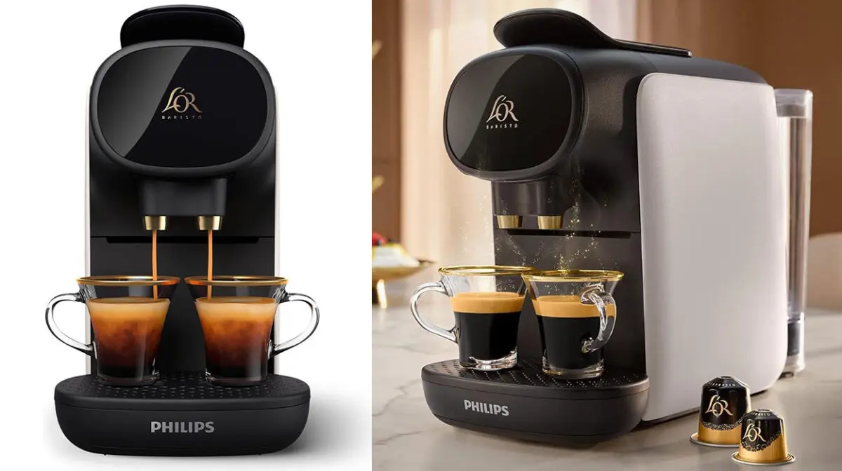 Cafetera espresso de cápsulas Philips L'Or Barista Sublime en color blanco